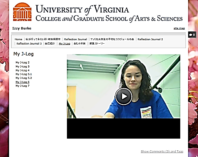 J-Log video “vlog” by 2nd year Izzy Burke